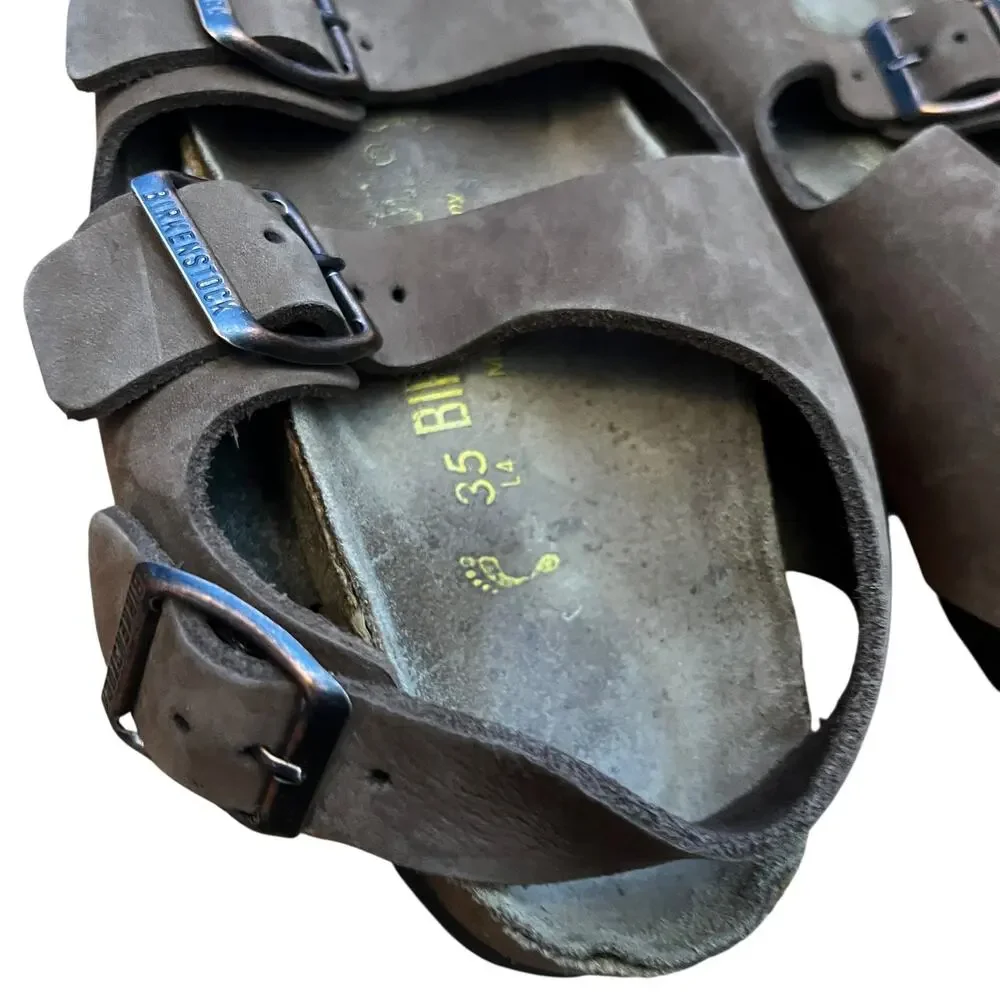Birkenstock Milano Sandals Back Strap Brown Gorpcore Granola Women's Size 4